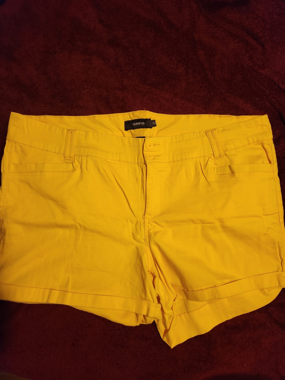 torrid Bright Yellow Cotton Bermuda Shorts